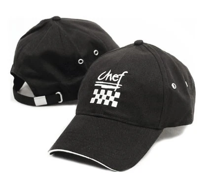 Chef Revival H064BK Chef Baseball Cap with Adjustable Back Strap - Black