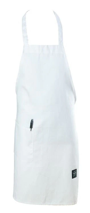 Chef Revival 601BAC-WH Full Length Bib Apron with 1 Pocket 34"L x 28"W - White - Image 2