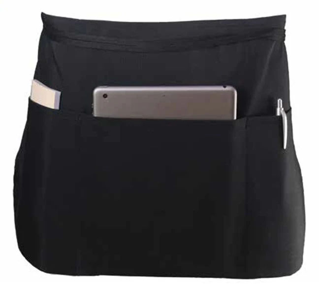Chef Revival 605PS-BK Polyester Waist Apron with 3 Front Pockets 12" x 24" - Black - Image 2