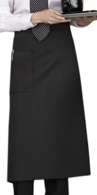 Chef Revival 607BA-BK Bistro Apron with 1 Pocket 30"L x 33"W - Black