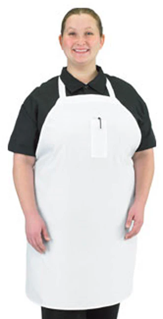 Chef Revival 610BAC Economy Bib Apron with 1 Pencil Pocket 40"L x 36"W - White - Image 2