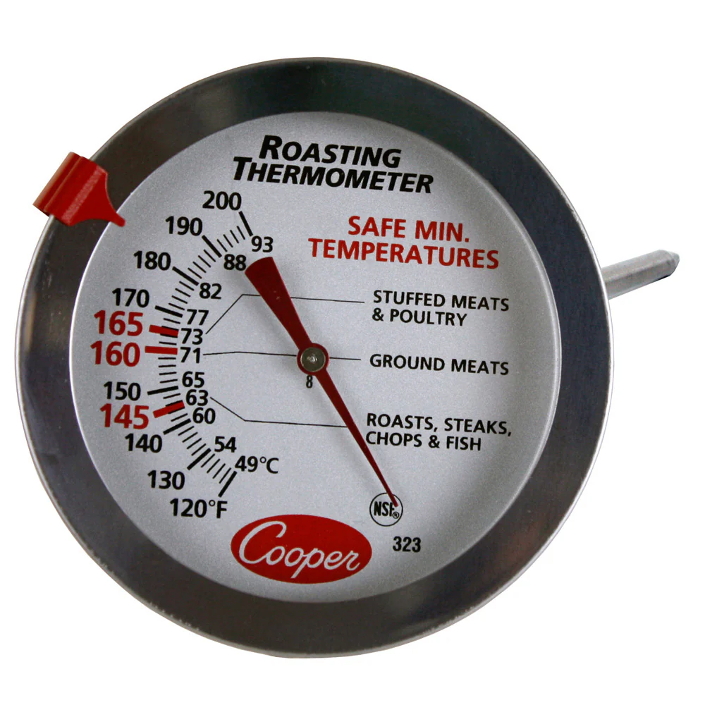 Cooper-Atkins 323-0-1 Bi-metal Insertion Meat / Roasting Thermometer with 2-1/2"dia. Dial & 6" Stem - (120 to 190 Deg. F) - Image 3