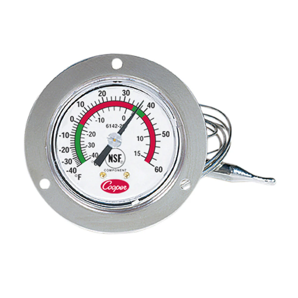 Cooper-Atkins 6142-20-3 Dual Scale Dial Panel Thermometer 2" Dia. - (-40 to 60 Deg. F)