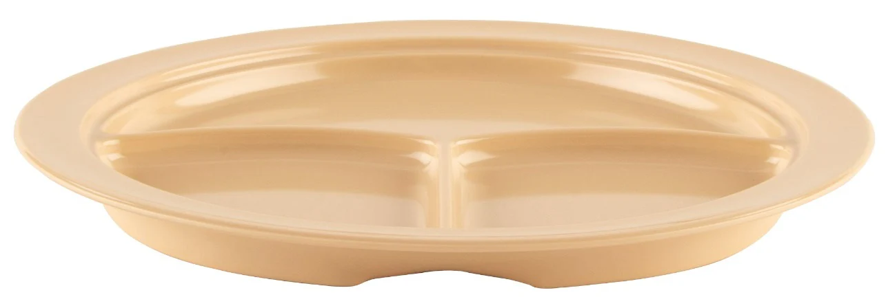 GET CP-531-T SuperMel Melamine 3-Compartment Plate 10" - Tan - 12/Case - Image 3