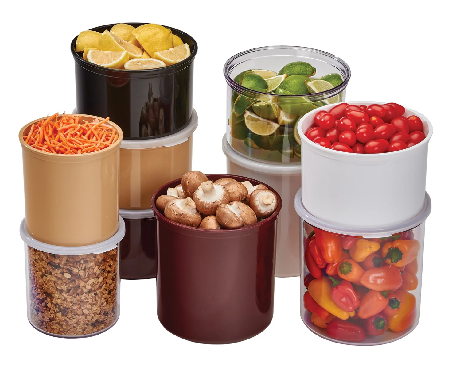 Cambro CP27195 Plastic Round Crock w/ Lid 2.7 Qt. - Reddish Brown - Image 2