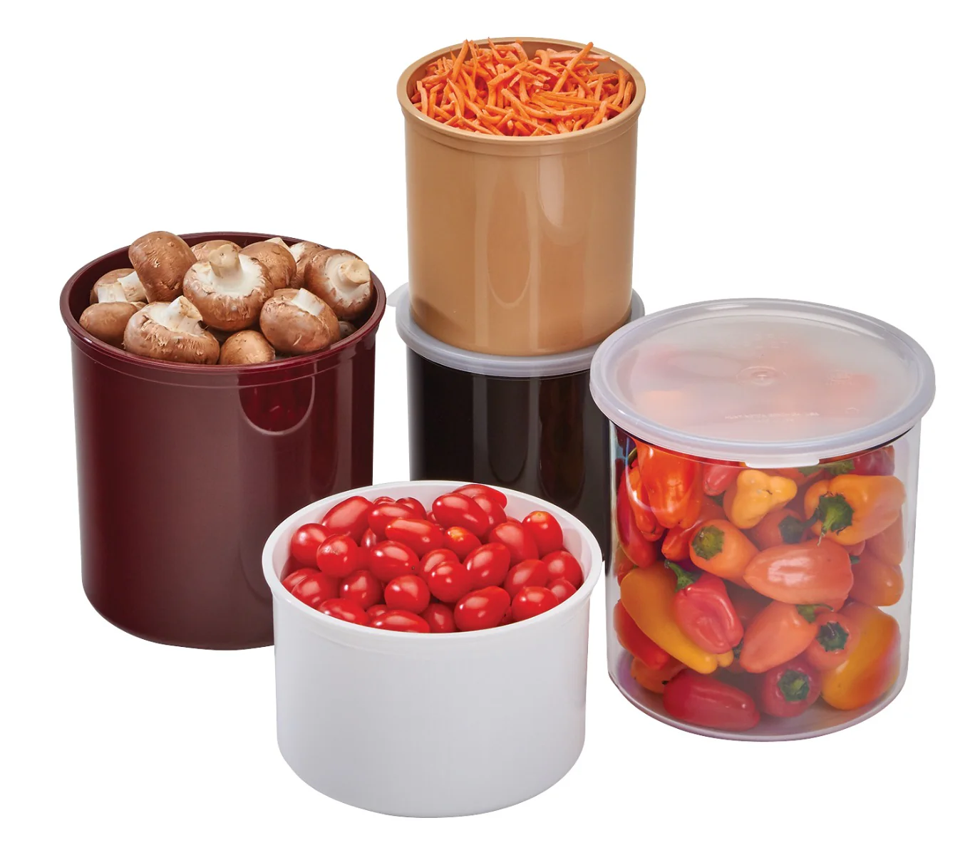Cambro CP27195 Plastic Round Crock w/ Lid 2.7 Qt. - Reddish Brown - Image 3