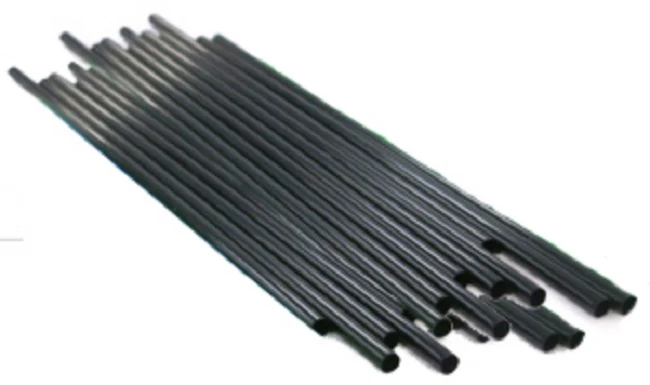 CrystalWare 5BSS101000 Sip n' Joy Unwrapped Black Plastic Coffee Stirrer / Sip Straw 5" - 1000/Box - Image 2