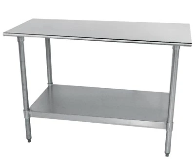 Culitek 16WT-245-E Economy 16-Gauge Stainless Steel Work Table with Adjustable Galvanized Undershelf and Legs 60" x 24" - Image 2