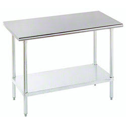 Culitek 16WT-246-E Economy 16-Gauge Stainless Steel Work Table with Adjustable Galvanized Undershelf and Legs 72" x 24" - Image 2