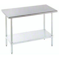 Culitek 16WT-305-E Economy 16-Gauge Stainless Steel Work Table with Adjustable Galvanized Undershelf and Legs 60" x 30" - Image 2