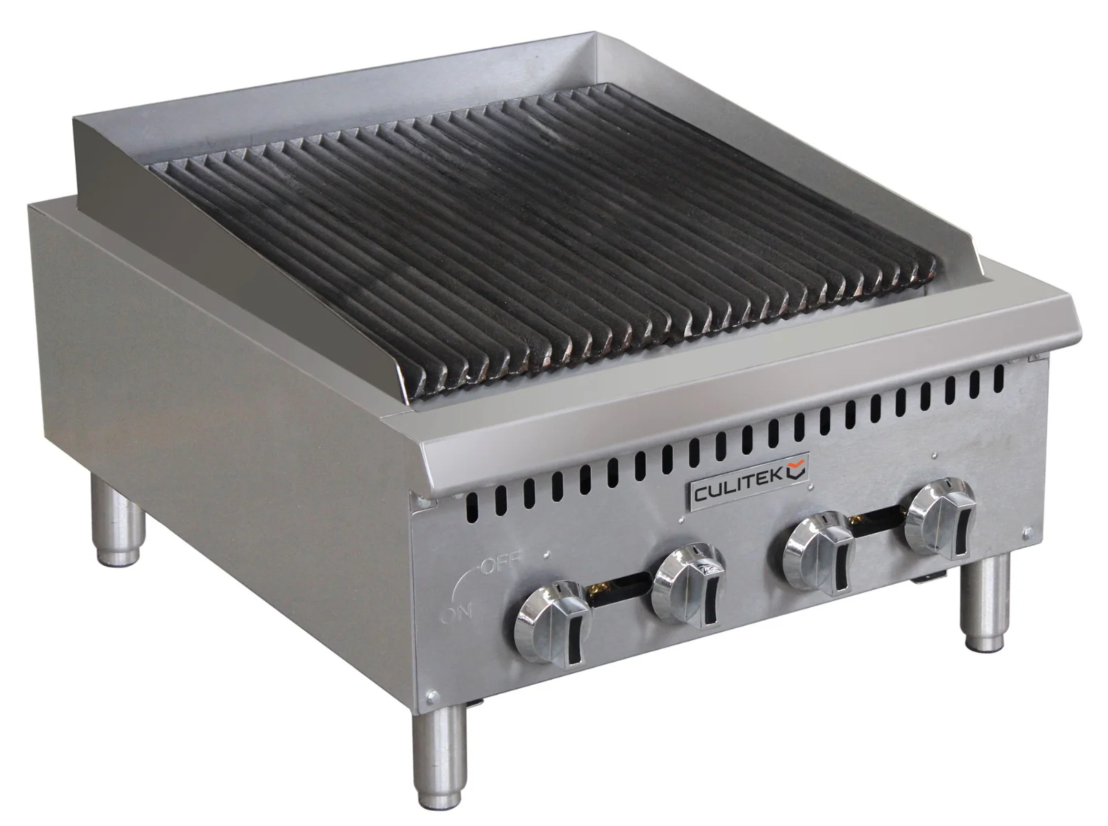 Culitek CULCTC24NG 24" Gas Charbroiler ā 4 Burner Radiant, 80,000 BTU