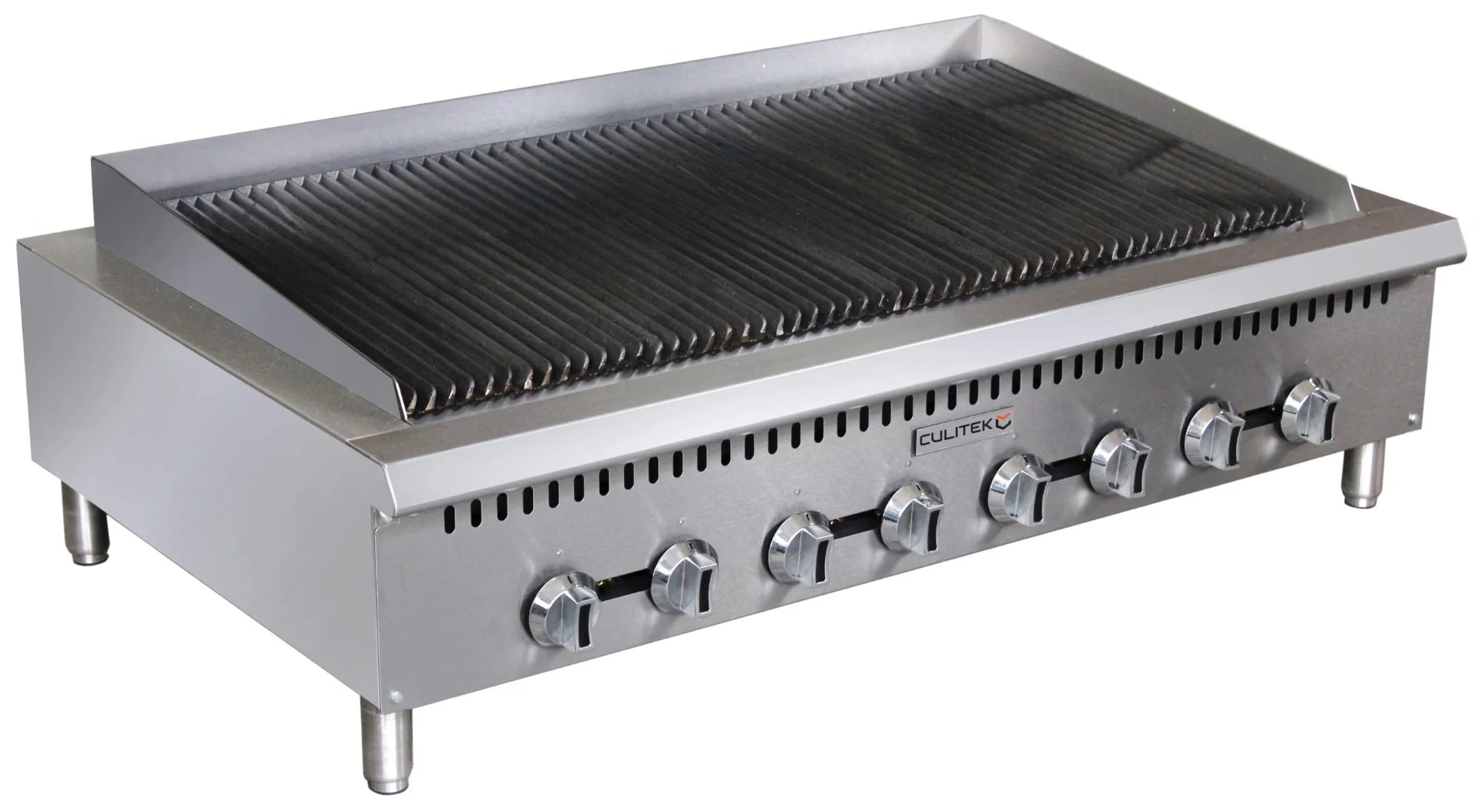 Culitek CULCTC48NG SS-Series Heavy Duty Countertop Radiant Natural Gas Charbroiler w/ 8 Burners 48" – 160,000 BTU
