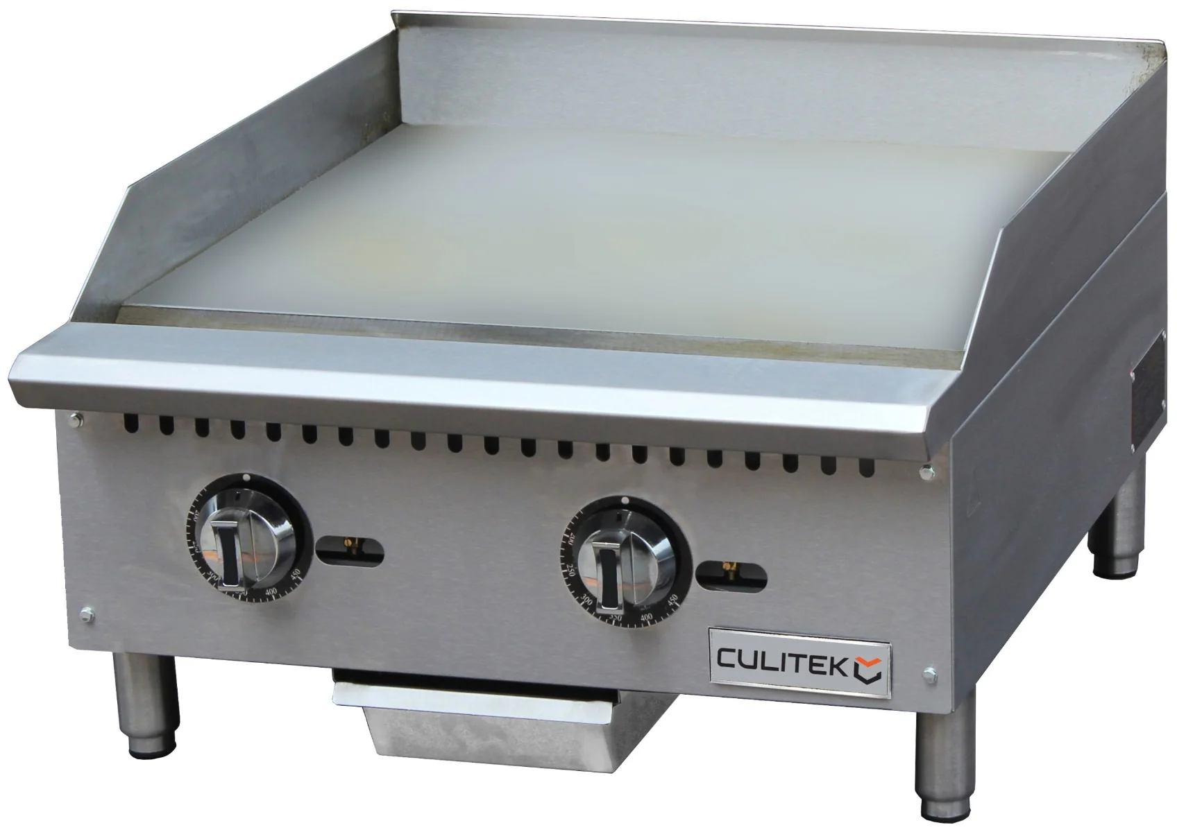 Culitek CULCTG24TNG SS-Series Countertop Natural Gas Griddle w/ 2 Burners and Thermostatic Controls 24" - 60,000 BTU