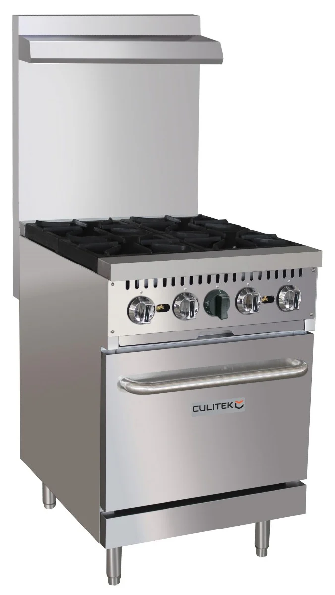 Culitek CULGR24NG 24" Gas Range with Oven ā 4 Burner, 150,000 BTU