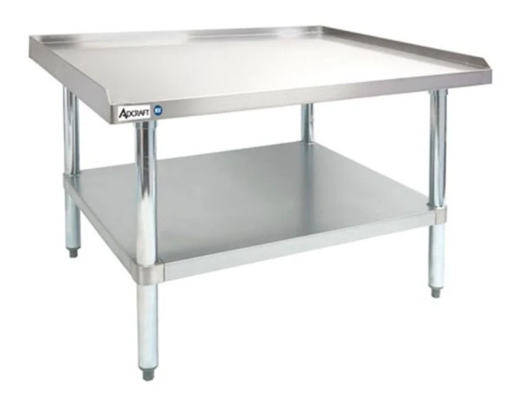 Culitek ESS-3024 Stainless Steel Equipment Stand with Adjustable Stainless Steel Undershelf and Legs 24"W x 30"D x 24"H