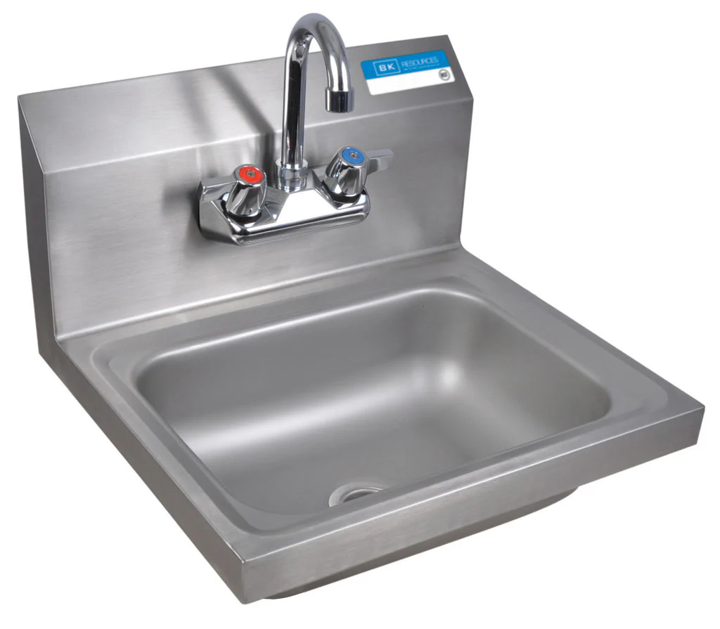 Culitek HS-17 Wall Mount Stainless Steel Hand Sink with Faucet ā 14" x 10" Bowl