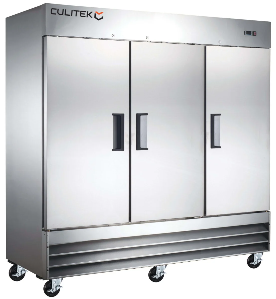 Culitek MRRF-3D SS-Series 3-Section Reach-In Refrigerator – 81″, 72 cu. ft., 3 Solid Doors, 115V