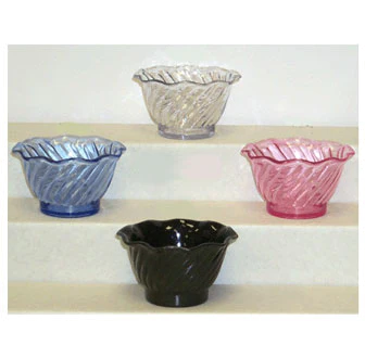 GET DD-50-BL Dessert Time SAN Plastic Small Tulip Dessert Dish 5 oz. - Transparent Blue - 48/Case