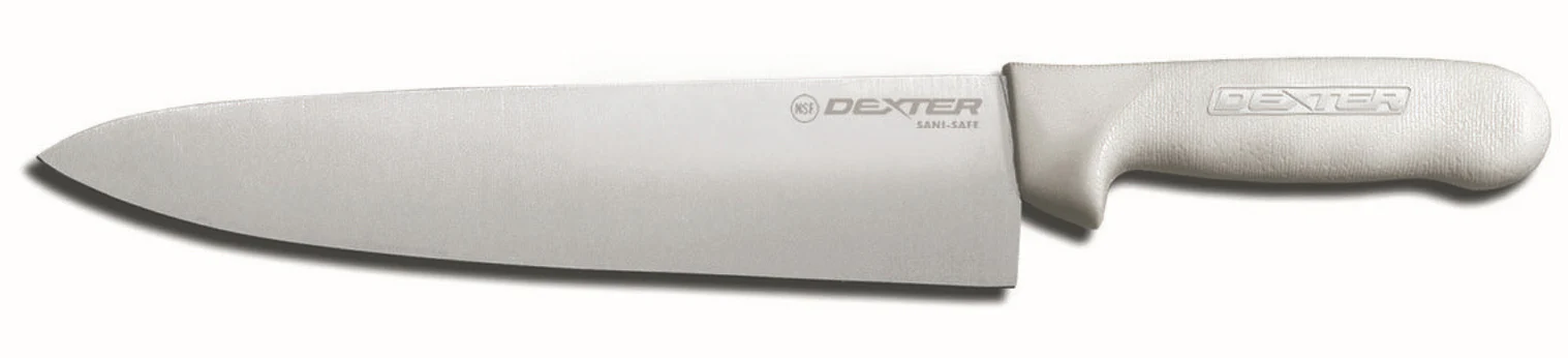Dexter-Russell 12433 Sani-Safe Chef's / Cook's Knife with 10" High-Carbon Steel Blade and White Poly Handle
