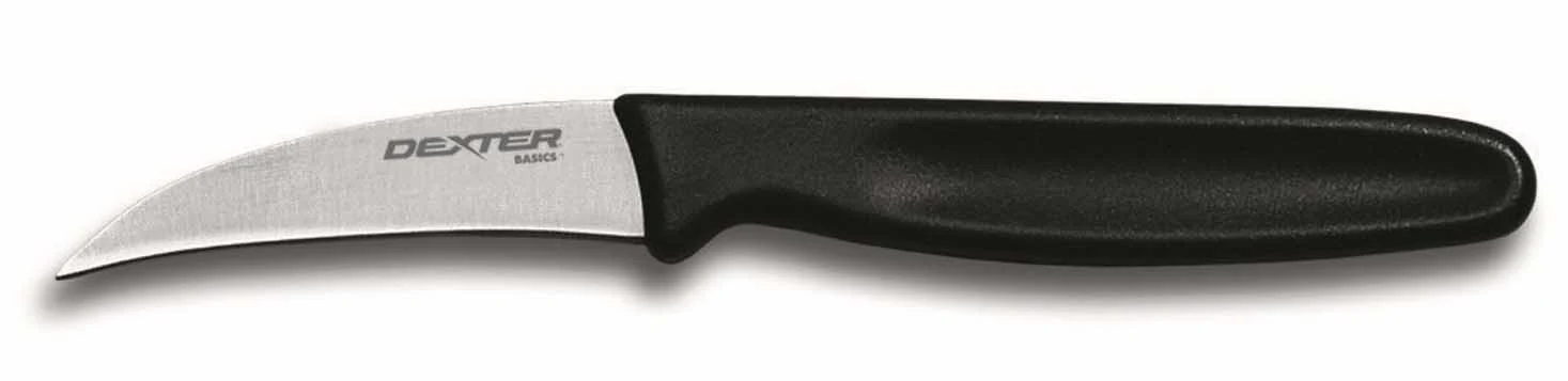 Dexter-Russell 15153 Basics Tourne' Paring Knife with 2-1/2" High-Carbon Steel Blade and Black Poly Handle