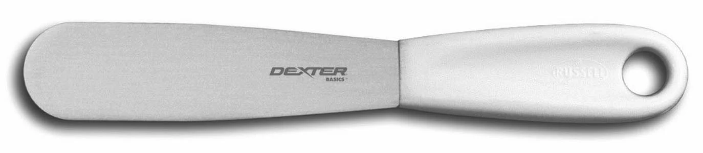 Dexter-Russell 18293 Basics Mother Russell Multi-Purpose Sandwich Spreader Set with 4-1/2" Stainless Steel Blade and White Poly Handle - 3/Pack - Image 2