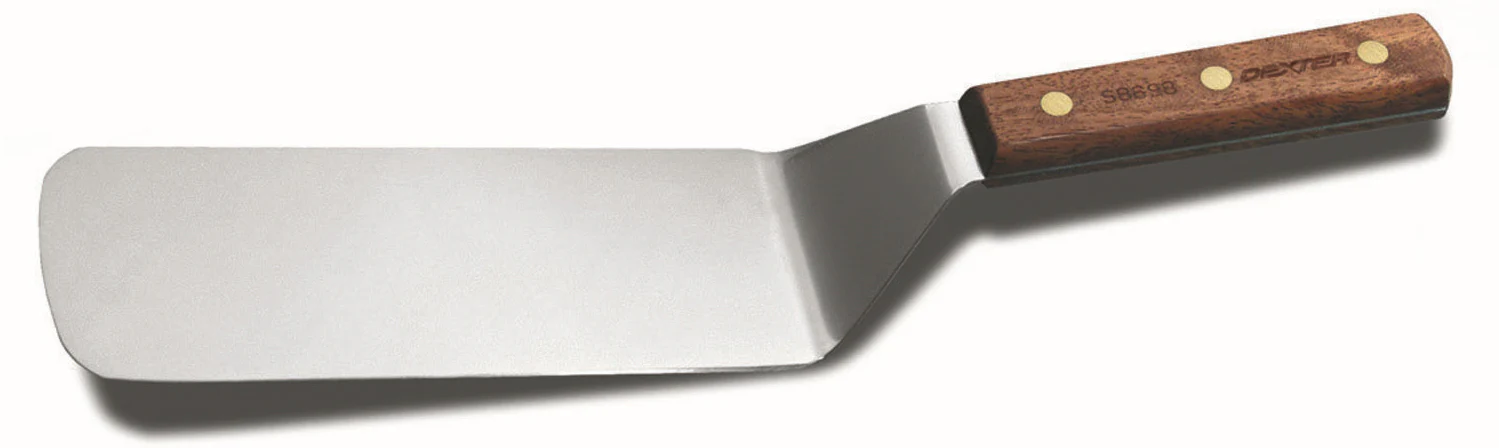 Dexter-Russell 19690 Traditional Stiff Solid Grill Turner with 8" x 3" Stainless Steel Blade and Rosewood Handle