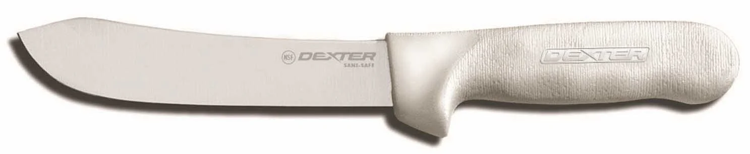 Dexter-Russell 4133 Sani-Safe Butcher Knife with 8" High-Carbon Steel Blade and White Poly Handle