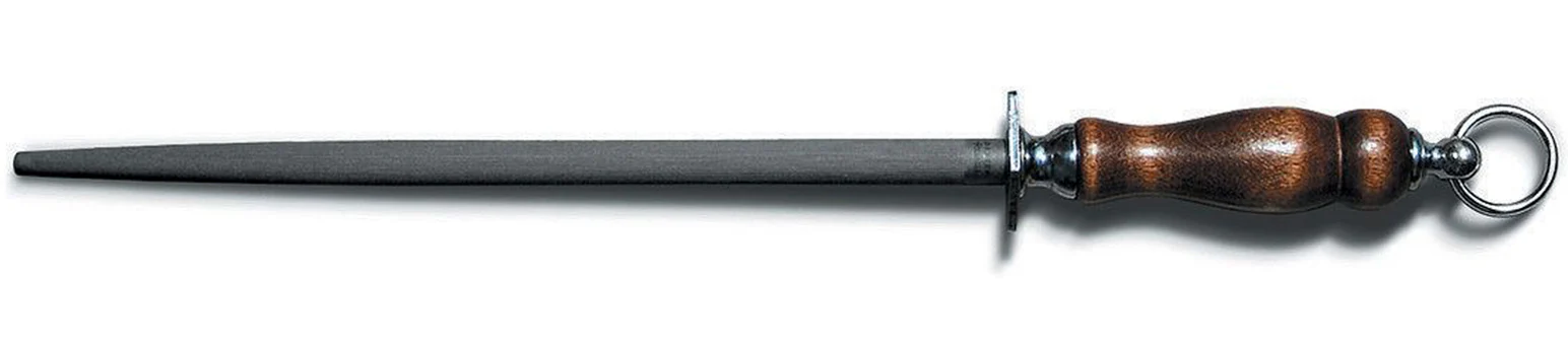 Dexter-Russell 7030 Traditional Heavy Weight Medium-Coarse Magnetized Butcher Steel with Rosewood Handle & Ring 12"