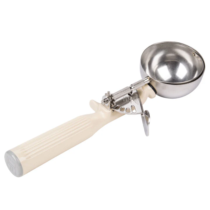 Vollrath 47141 Jacob's Pride Thumb Press Disher with One-Piece Ivory Handle 3-1/4 oz. - Size 10 - Image 4