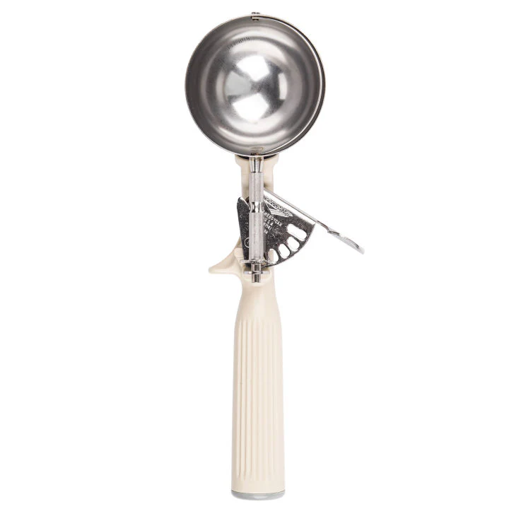 Vollrath 47141 Jacob's Pride Thumb Press Disher with One-Piece Ivory Handle 3-1/4 oz. - Size 10 - Image 5