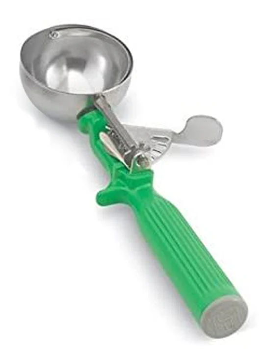 Vollrath 47142 Jacob's Pride Thumb Press Disher with One-Piece Green Handle 2-2/3 oz. - Size 12 - Image 2