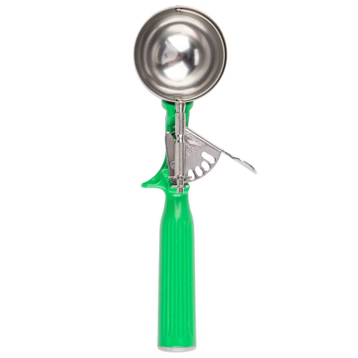 Vollrath 47142 Jacob's Pride Thumb Press Disher with One-Piece Green Handle 2-2/3 oz. - Size 12 - Image 4