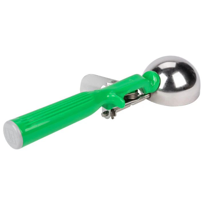 Vollrath 47142 Jacob's Pride Thumb Press Disher with One-Piece Green Handle 2-2/3 oz. - Size 12 - Image 6