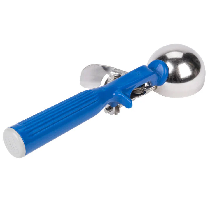 Vollrath 47143 Jacob's Pride Thumb Press Disher with One-Piece Dark Blue Handle 2 oz. - Size 16 - Image 6