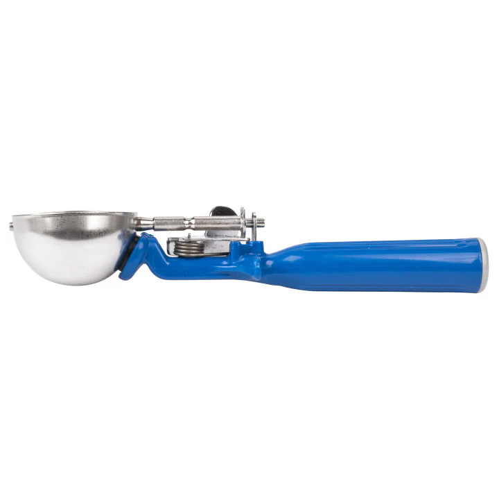 Vollrath 47143 Jacob's Pride Thumb Press Disher with One-Piece Dark Blue Handle 2 oz. - Size 16 - Image 8