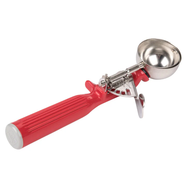 Vollrath 47145 Jacob's Pride Thumb Press Disher with One-Piece Red Handle 1-1/3 oz. - Size 24 - Image 4