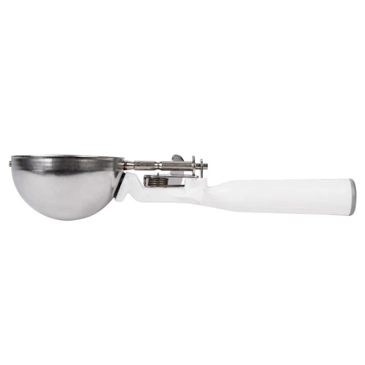 Vollrath 47139 Jacob's Pride Thumb Press Disher with One-Piece White Handle 5-1/3 oz. - Size 6 - Image 2