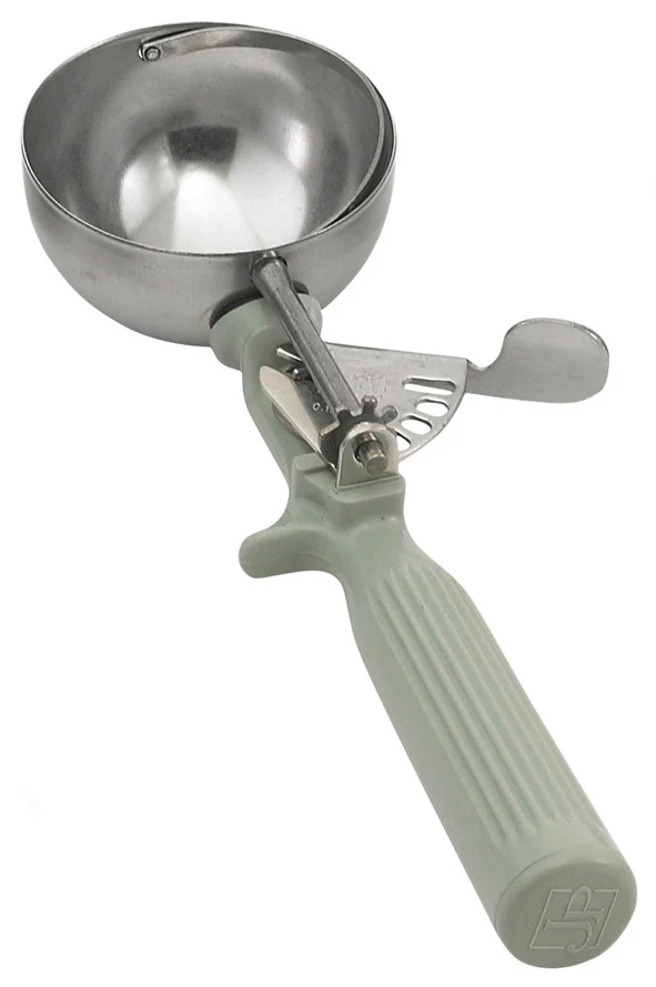 Vollrath 47140 Jacob's Pride Thumb Press Disher with One-Piece Gray Handle 4 oz. - Size 8