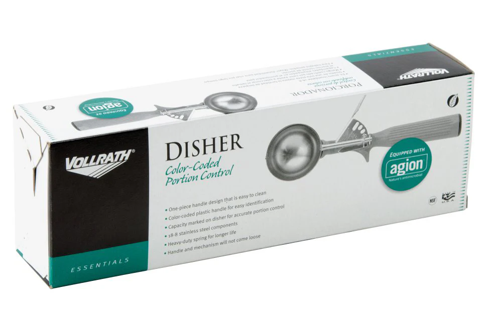 Vollrath 47140 Jacob's Pride Thumb Press Disher with One-Piece Gray Handle 4 oz. - Size 8 - Image 6