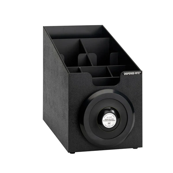 Dispense-Rite SLR-SCL-1BT Countertop Cup, Lid, Straw & Condiment Organizer - Black