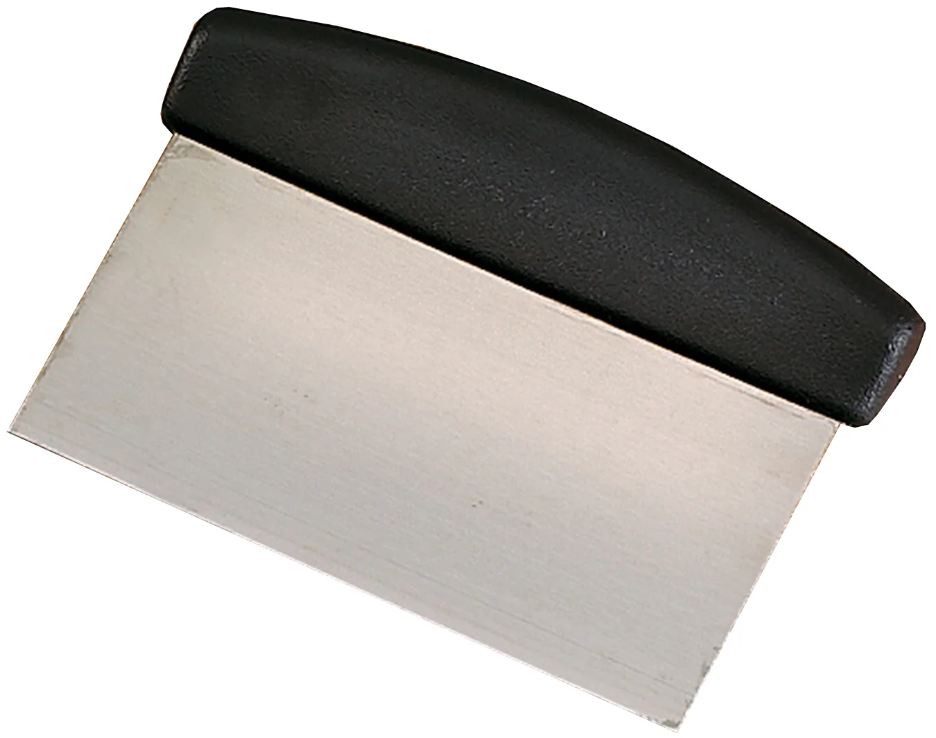 Browne 574268 Stainless Steel Dough Scraper with Black Plastic Handle 4" x 6"