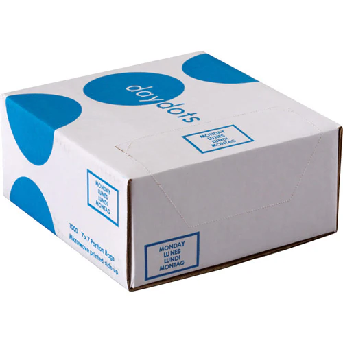 Ecolab 30901-01-41 Portion Bags Fold/Loose 7"x7" Monday - 1000/bx - Image 2
