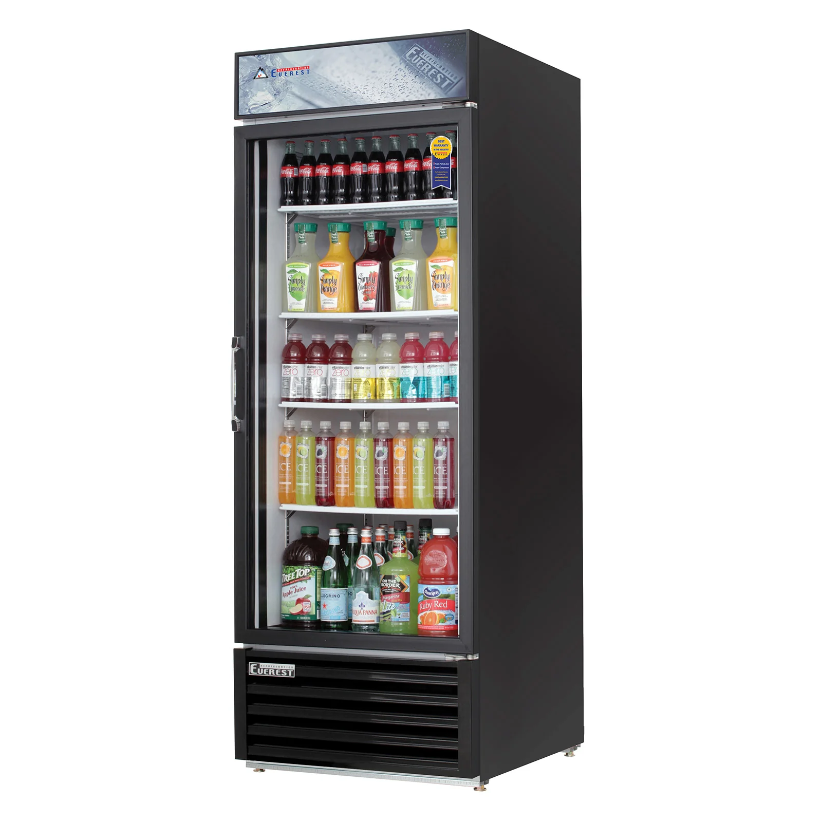 Everest Refrigeration EMGR24B Merchandiser Refrigerator Black with One Glass Swing Door 29" - 115V - Image 2