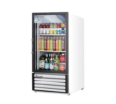 Everest Refrigeration EMGR8 Merchandiser Refrigerator White with One Glass Swing Half Door 24" - 115V - Image 2