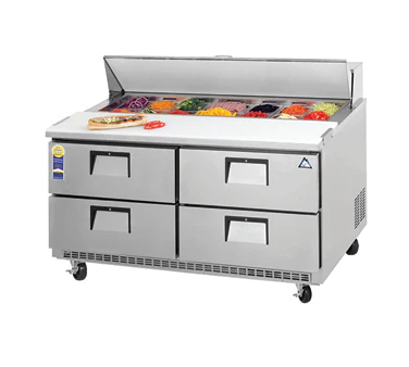 Everest Refrigeration EPBNR2-D4 2-Section 4 Drawer Refrigerated Salad/Sandwich Prep Table 48" - Holds (12) 1/6 Size Pans - 13 Cu. Ft. - 115v - Image 2