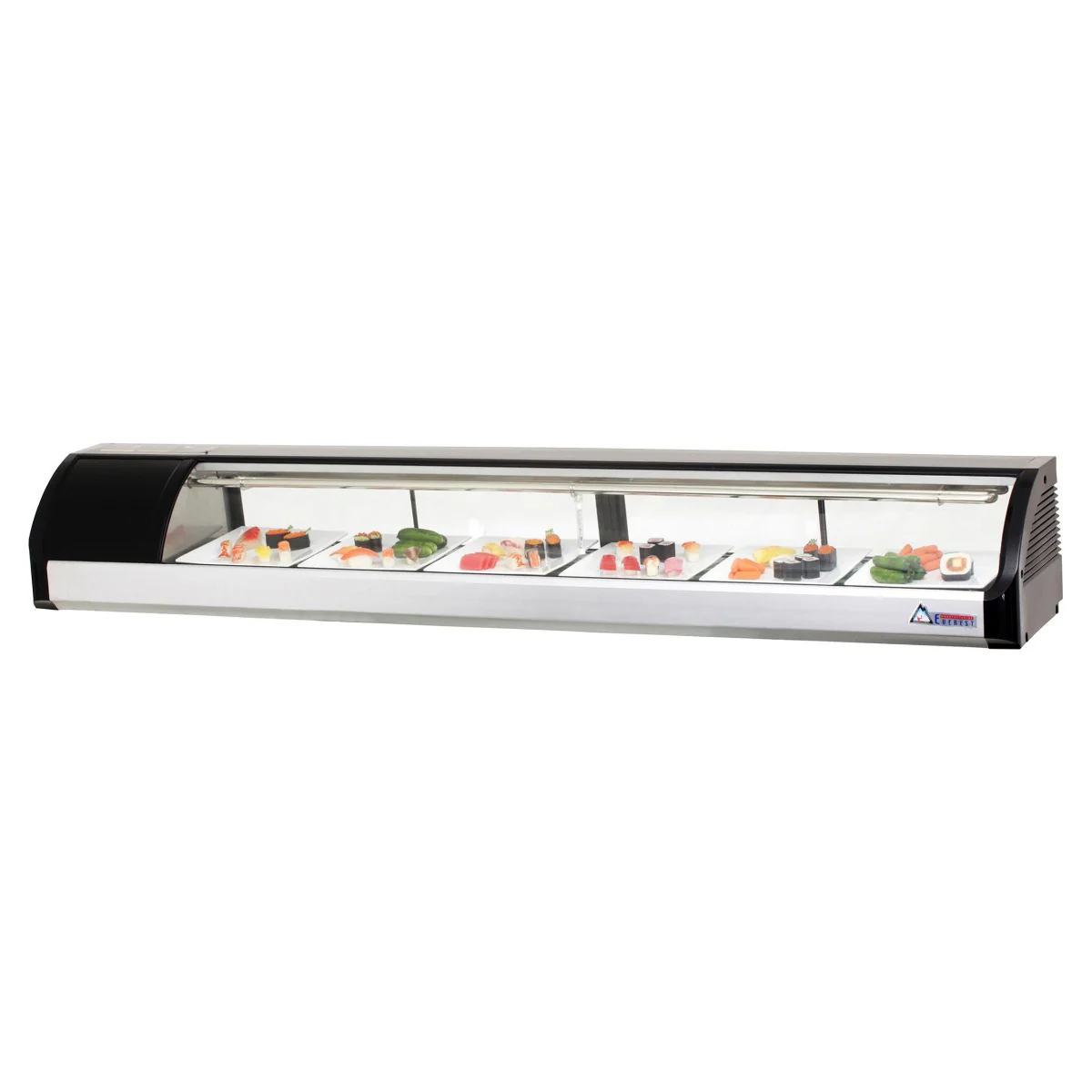 Everest Refrigeration ESC83L Countertop Refrigerated Display Case w/ Four Rear Sliding Glass Doors and Left Compressor Mount 83" - 115V
