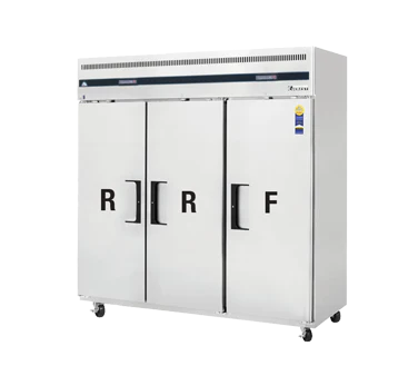 Everest Refrigeration ESRF3 3-Section 3 Solid Door Reach-In Dual Temp Refrigerator/Freezer Combo 75" - 115V - Image 2