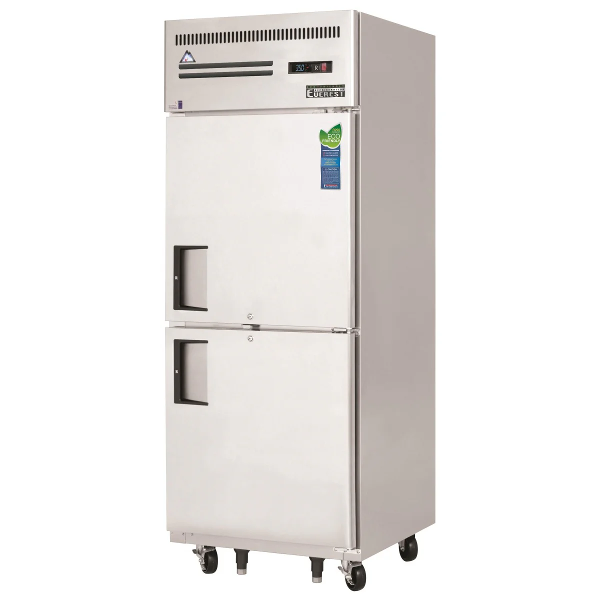 Everest Refrigeration ESRH2 1-Section 2 Half Solid Door Reach-In Refrigerator 30" - 115V
