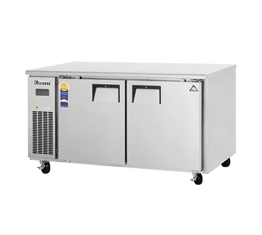 Everest Refrigeration ETWF2 2-Section 2 Solid Wide Door Side Mount Undercounter Freezer 60" - 115V - Image 2