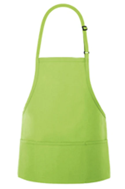 Fame Fabrics F10-82611 Bib Apron with 3 Divisional Pockets 28"W x 24"L - Lime - Image 2